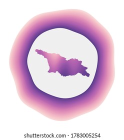 Georgia icon. Colorful gradient logo of the country. Purple red Georgia rounded sign with map for your design. Vector illustration.