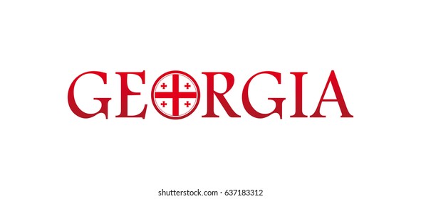 Georgia icon. Logo. Lettering. Vector illustration.