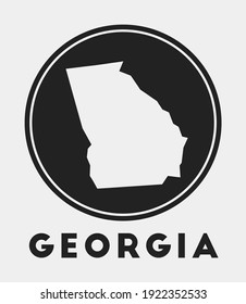 Georgia icon. Round logo with us state map and title. Stylish Georgia badge with map. Vector illustration.
