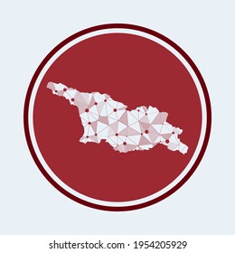 Georgia icon. Trendy tech logo of the country. Geometric mesh round design. Technology, internet, network, telecommunication concept. Vector illustration.