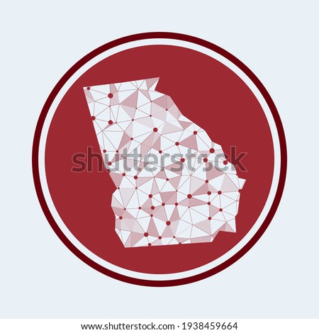 Georgia icon. Trendy tech logo of the us state. Geometric mesh round design. Technology, internet, network, telecommunication concept. Vector illustration.