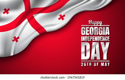 Diseño de fondo del Día de la Independencia de Georgia. Cartel, afiche, tarjeta de felicitación. Ilustración vectorial.