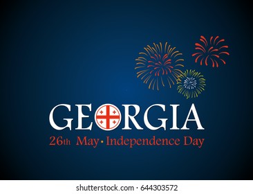 Georgia. Independence Day. Lettering. Poster. Banner. Greeting card. Vector illustration.  svg