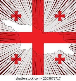 Diseño del mapa del Día de la Independencia de Georgia