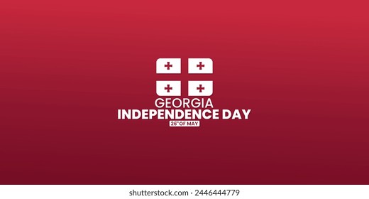 Georgia Independence Day, May 26, suitable for social media post, card greeting, banner, template design, print, suitable for event, website, vector illustration, with flag of Georgia illustration. svg