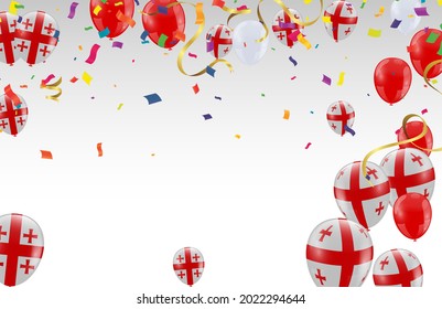 Georgia Independence Day poster. Patriotic holiday.Georgia balloons