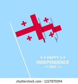 Georgia Independence day typographic design with flag vector svg