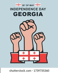 Georgia Independence Day Vektorgrafik. Georgia glückliche Unabhängigkeit Tag Grußkarte, Banner Vektorgrafik. 