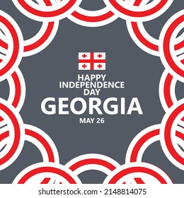 Georgia independence day vector illustration with ribbon flags. Georgia national public holiday celebrated annually on May 26