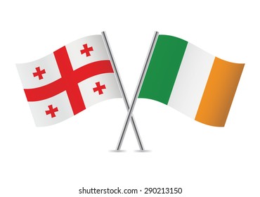 Georgia and Ireland flags. Vector illustration.