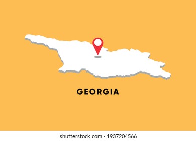 Georgia Isometric map with location icon vector illustration design