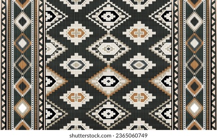 Rastreo inestable vectorial de la tribu navajo. Ornamento nativo americano. Decoración de estilo étnico suroeste. Ornamento geométrico Boho. Patrón veloz. manta mexicana, alfombra. Ilustración de alfombra tejida