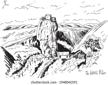 Georgia. Katskhi pillar, Imereti. World travel.