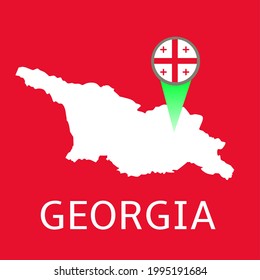 georgia land map, y agregó el indicador usando el icono de localización