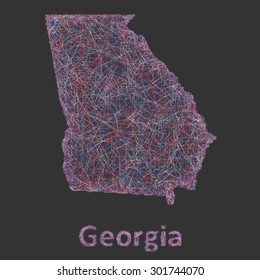 Georgia line art map