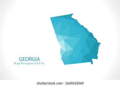 GEORGIA Map Abstract geometric rumpled triangular low poly style gradient graphic on white background