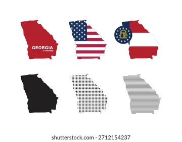 Mapa de Georgia. Mapa del estado americano de Georgia en varios tipos