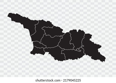 Georgia Map black Color on White Backgound quality files Png 