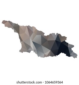 georgia map - Black, grey, geometric rumpled low poly style gradient graphic background, polygonal design for your. Vector illustration eps 10.