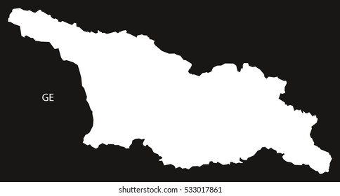 Georgia Map black and white illustration