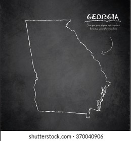 Georgia map blackboard chalkboard vector