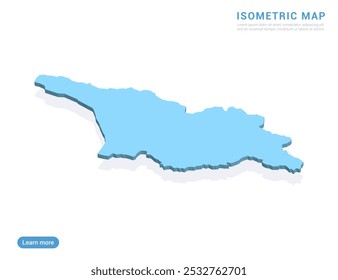 Georgia Karte blau auf weißem Hintergrund mit isometrischen Vektorgrafiken.