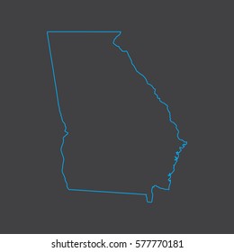Georgia map blue outline stroke line style