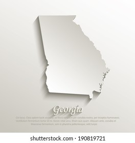 Georgia map card paper 3D natural vector