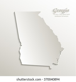 Georgia map card paper 3D natural vector