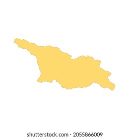 Elemento de línea de color del mapa de Georgia. Frontera del país. elemento de diseño de interfaz gráfica de usuario (GUI) de UI UX. Trazo editable.