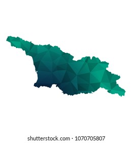Georgia map - Colorful Polygonal map of Georgia rumpled triangular low poly style gradient graphic background , Vector illustration eps 10.