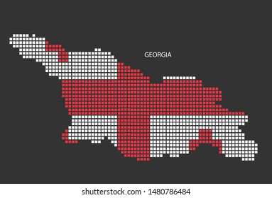 Georgia map design flag Azerbaijan square, black background.