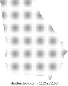 Georgia map dots vector outline, dotted map, point patterns map faded gray background image art