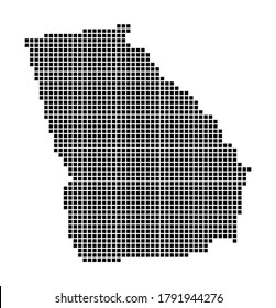 Georgia map. Map of Georgia in dotted style. Borders of the US state filled with rectangles for your design. Vector illustration.