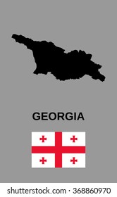 Georgia - map and flag