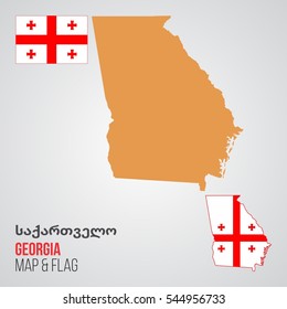 Georgia Map and Flag