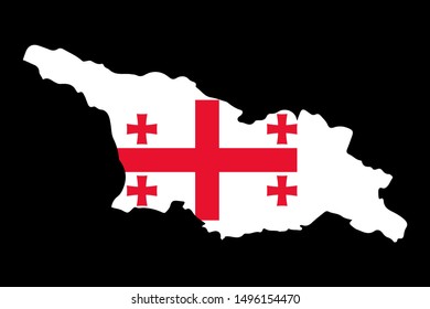 Georgia Map Flag Vector illustration