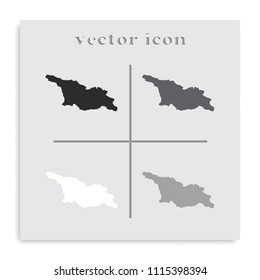 Georgia map flat black and white vector icon.
