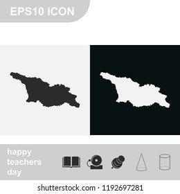 Georgia map flat black and white vector icon.