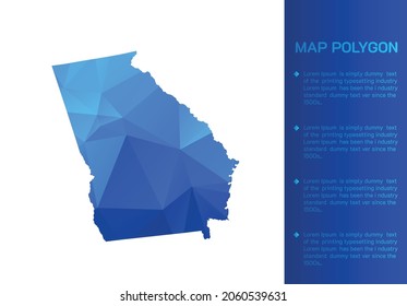 GEORGIA map in geometric blue polygonal style modern design on white background. Vector illustration map in geometric blue polygonal style modern design on white background. Vector illustration.