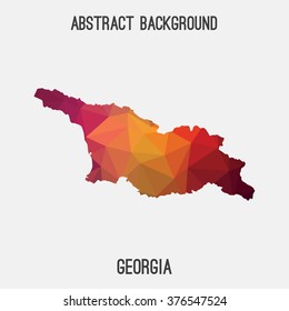 Georgia map in geometric polygonal style.Abstract tessellation,modern design background. Vector illustration EPS8
