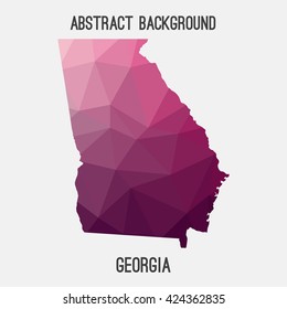 Georgia map in geometric polygonal style.Abstract tessellation,modern design background. Vector illustration EPS8