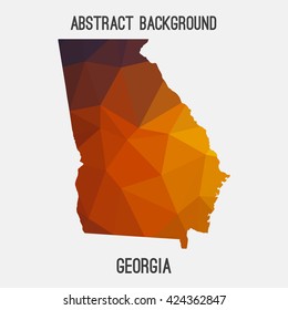 Georgia map in geometric polygonal style.Abstract tessellation,modern design background. Vector illustration EPS8