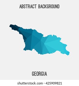 Georgia map in geometric polygonal style.Abstract tessellation,modern design background. Vector illustration EPS8
