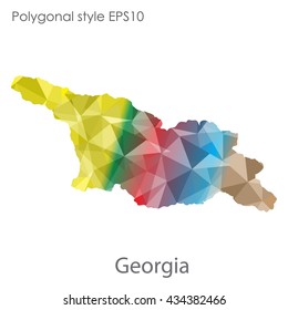 Georgia map in geometric polygonal style.Abstract gems triangle,modern design background.Vector illustration EPS10