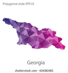 Georgia map in geometric polygonal style.Abstract gems triangle,modern design background.Vector illustration EPS10