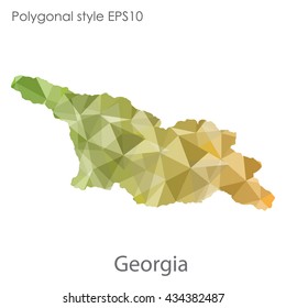 Georgia map in geometric polygonal style.Abstract gems triangle,modern design background.Vector illustration EPS10
