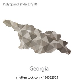 Georgia map in geometric polygonal style.Abstract gems triangle,modern design background.Vector illustration EPS10