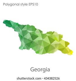 Georgia map in geometric polygonal style.Abstract gems triangle,modern design background.Vector illustration EPS10