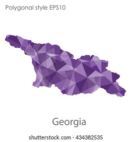 Georgia map in geometric polygonal style.Abstract gems triangle,modern design background.Vector illustration EPS10